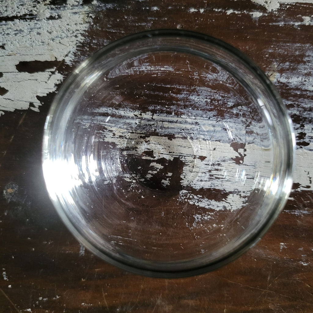 Vintage 1950s Roly Poly Glass With Silver Band 5 Oz, Vintage Barware / Drinkware