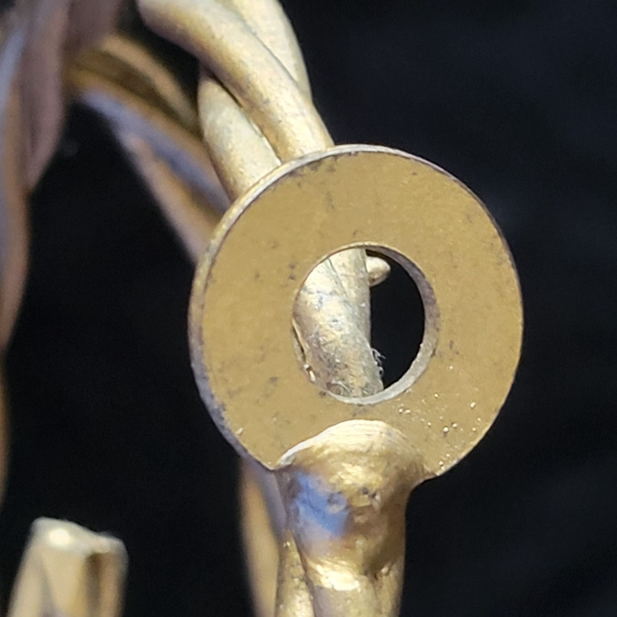 Vtg Twisted Metal Rope Wall Sconce Gold Gilt 5 Arm Candle Holder Candelabra