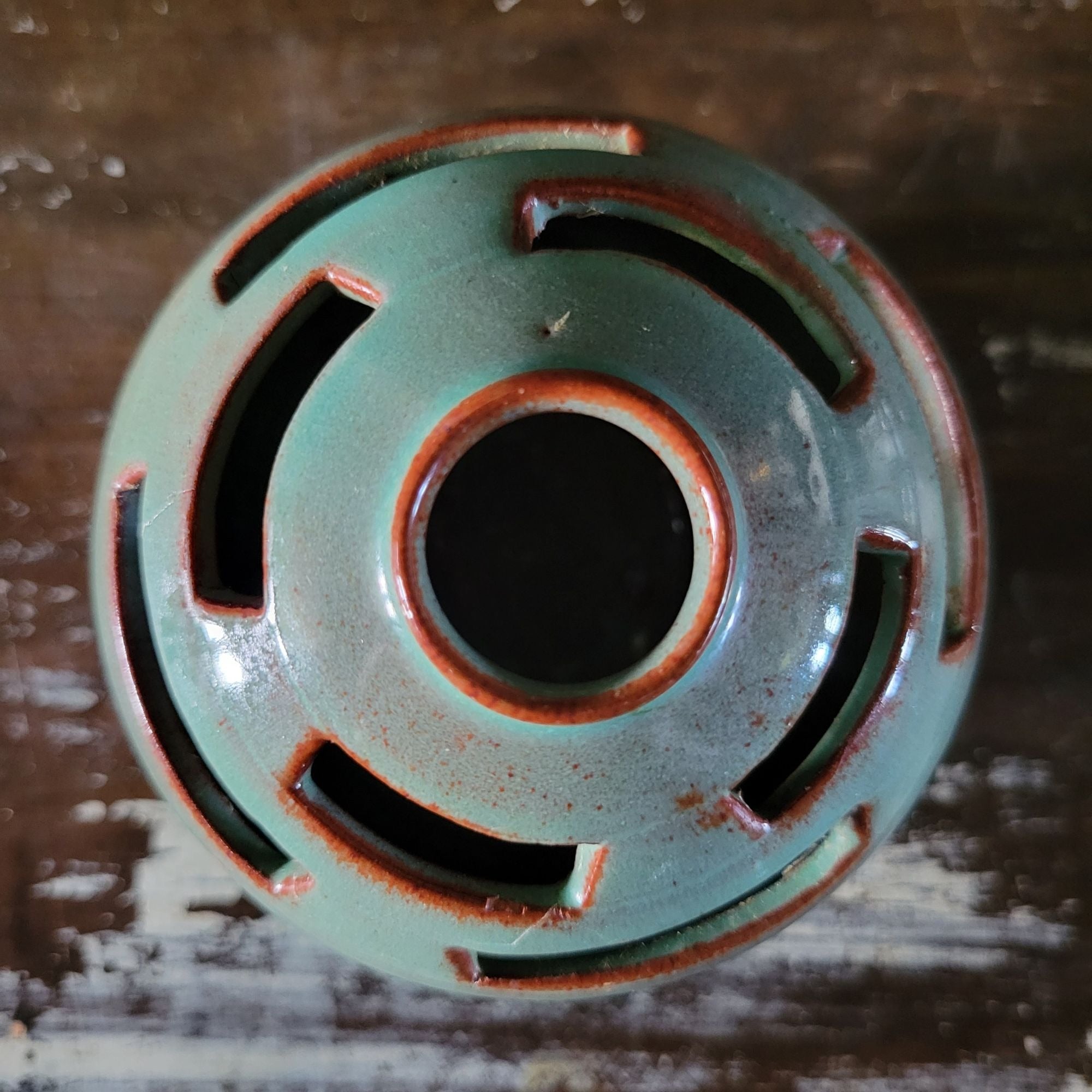 Job Negeim Green Glazed Cape Cod Studio Art Pottery Vase 3.75" Signed *Read