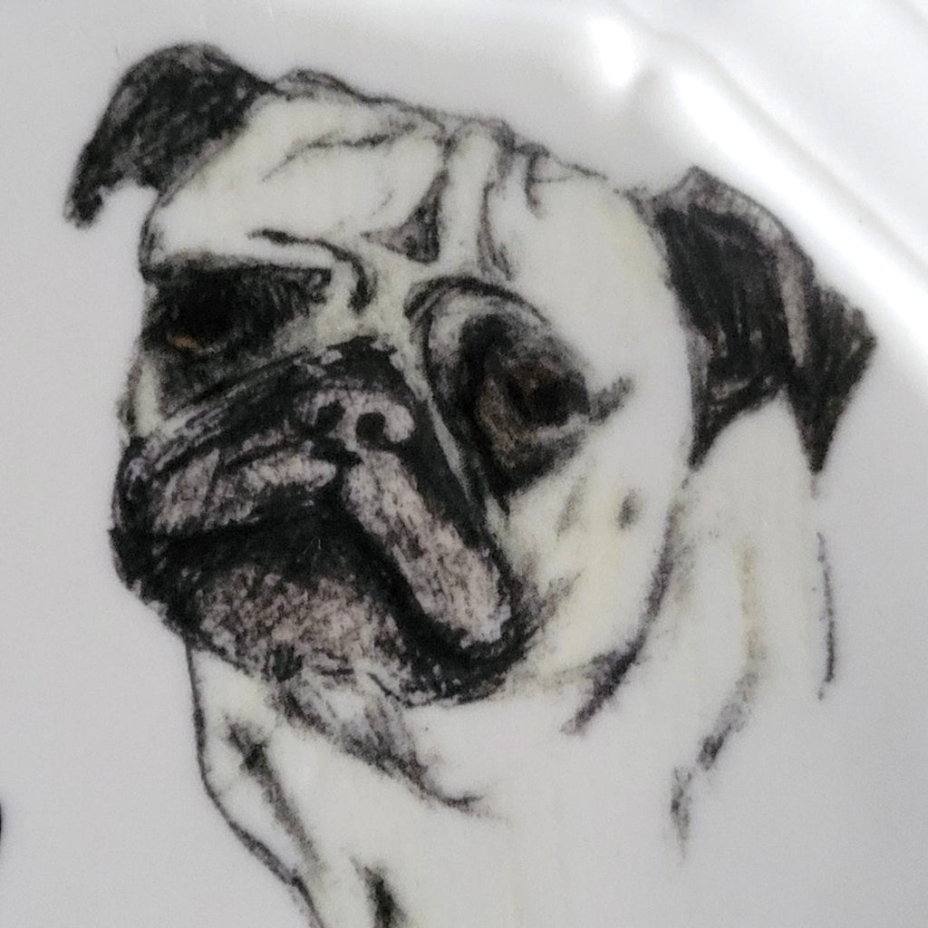 Anthropologie Linea Carta “Dd Delightful” 6.375" Pug Dog Plate By Diva Pyari