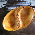 Mid-Century Modern Ceramic Ashtray With Mustard Yellow & Rust-Brown Glaze