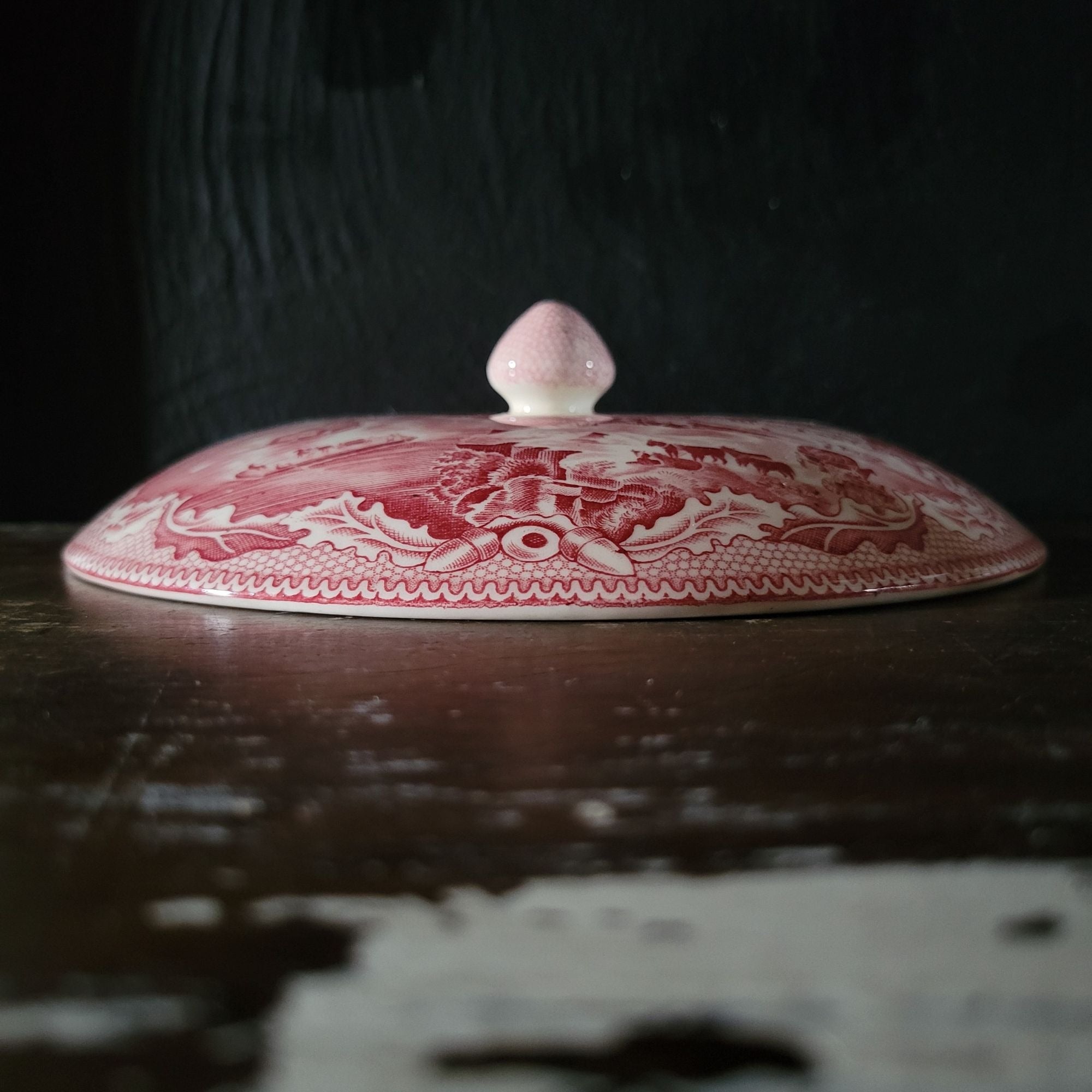 LID for Johnson Bros Pink Historic America Round Covered Vegetable Serving Bowl