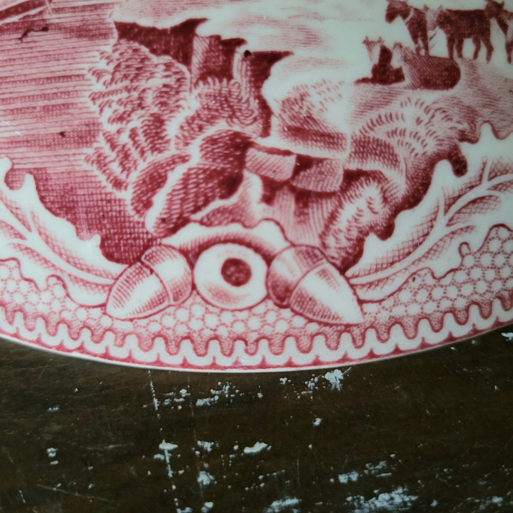 LID for Johnson Bros Pink Historic America Round Covered Vegetable Serving Bowl