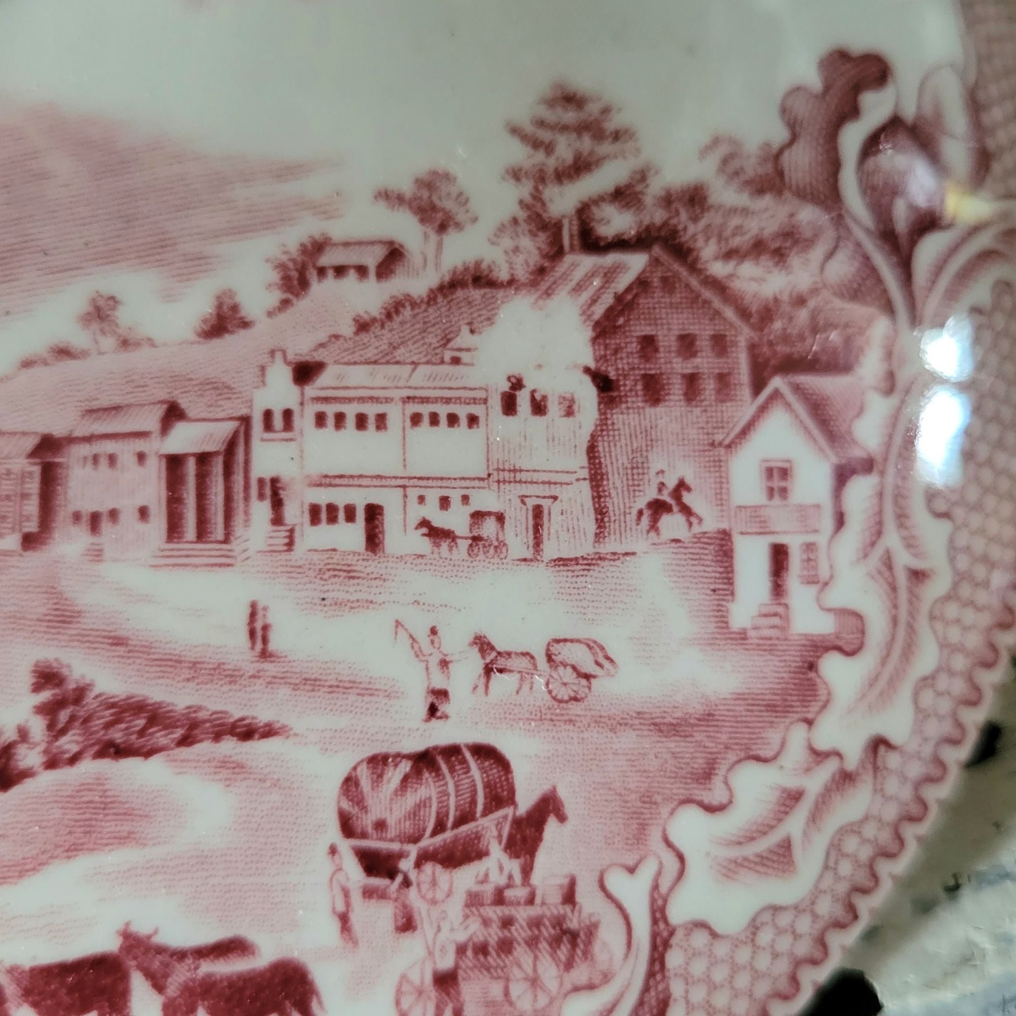 LID for Johnson Bros Pink Historic America Round Covered Vegetable Serving Bowl