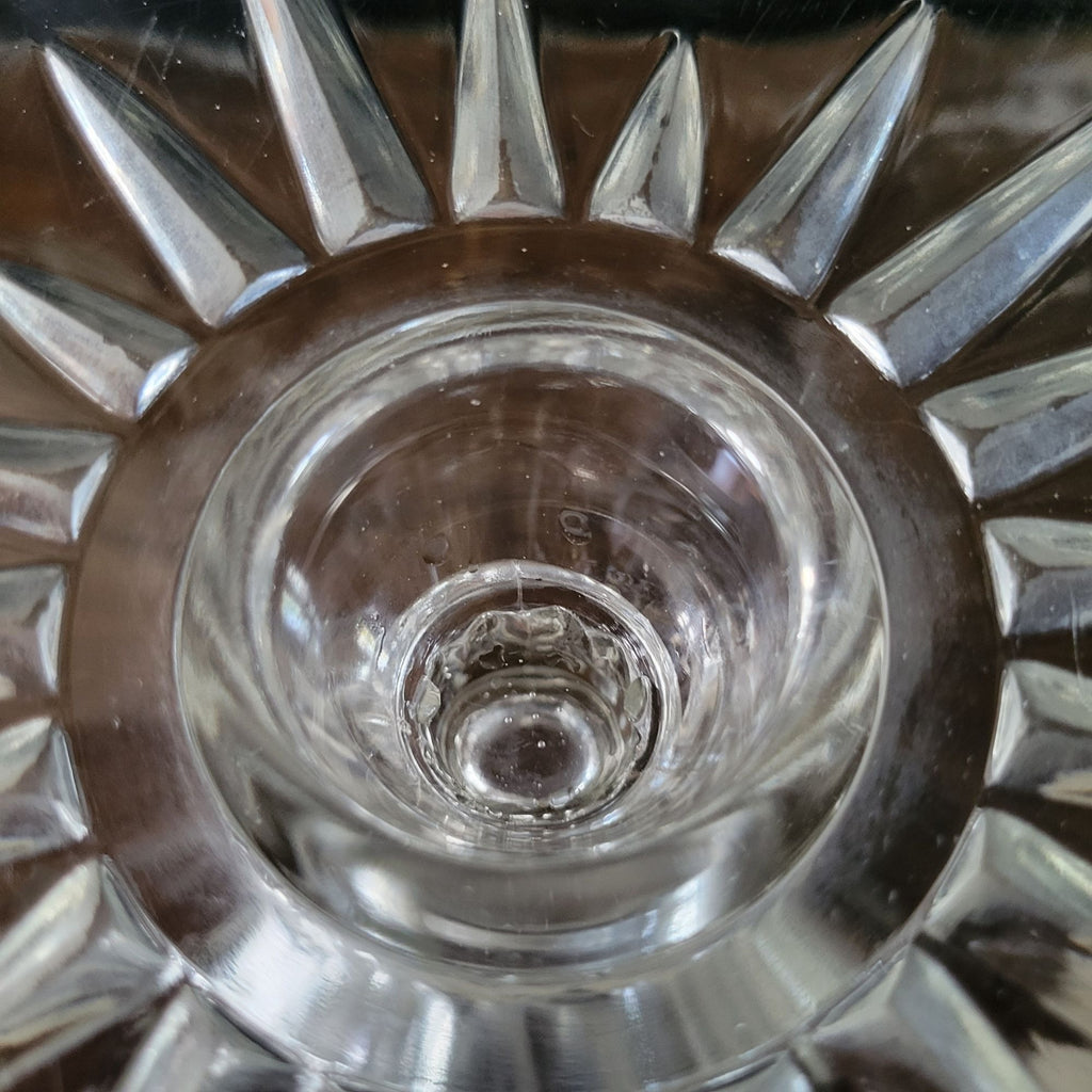 Vintage Indiana Laurel Pattern Glass Cake Stand With Pedestal and Rum Well