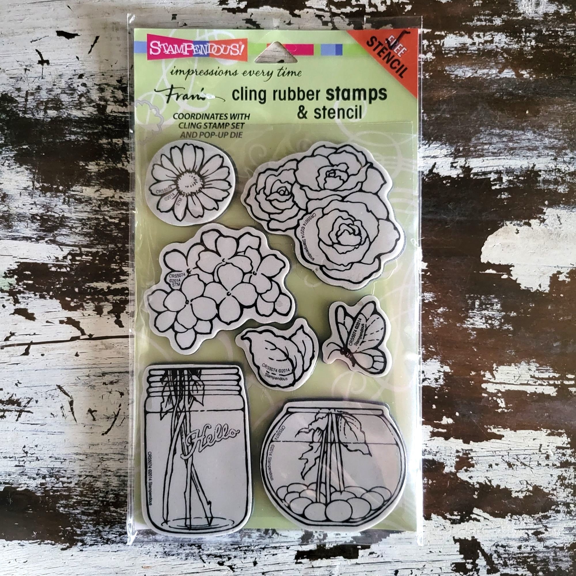 Stampendous Cling Build A Bouquet Rubber Stamp and Coordinating Cutting Die Set