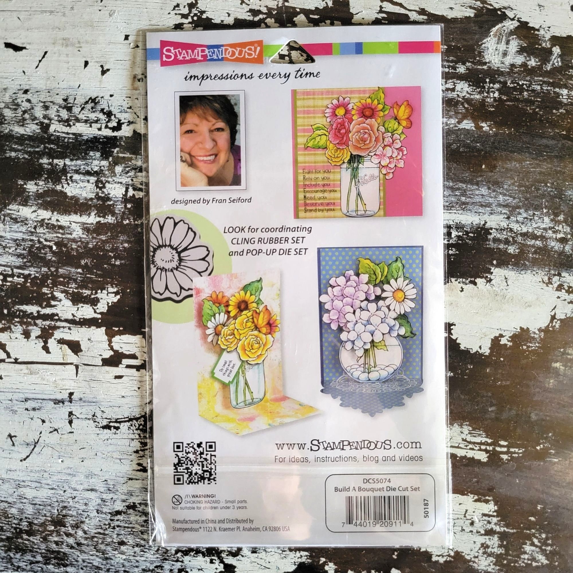 Stampendous Cling Build A Bouquet Rubber Stamp and Coordinating Cutting Die Set