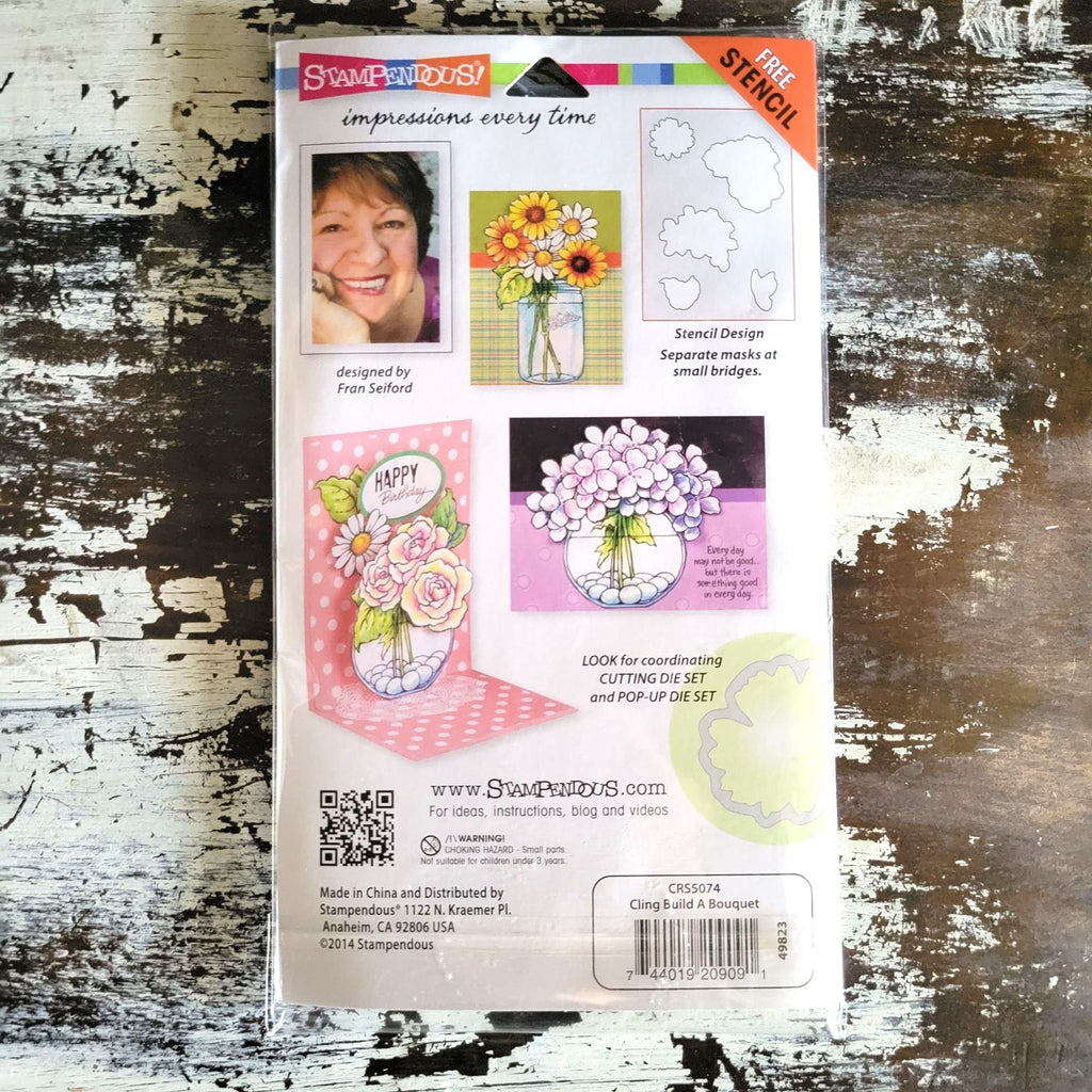 Stampendous Cling Build A Bouquet Rubber Stamp and Coordinating Cutting Die Set