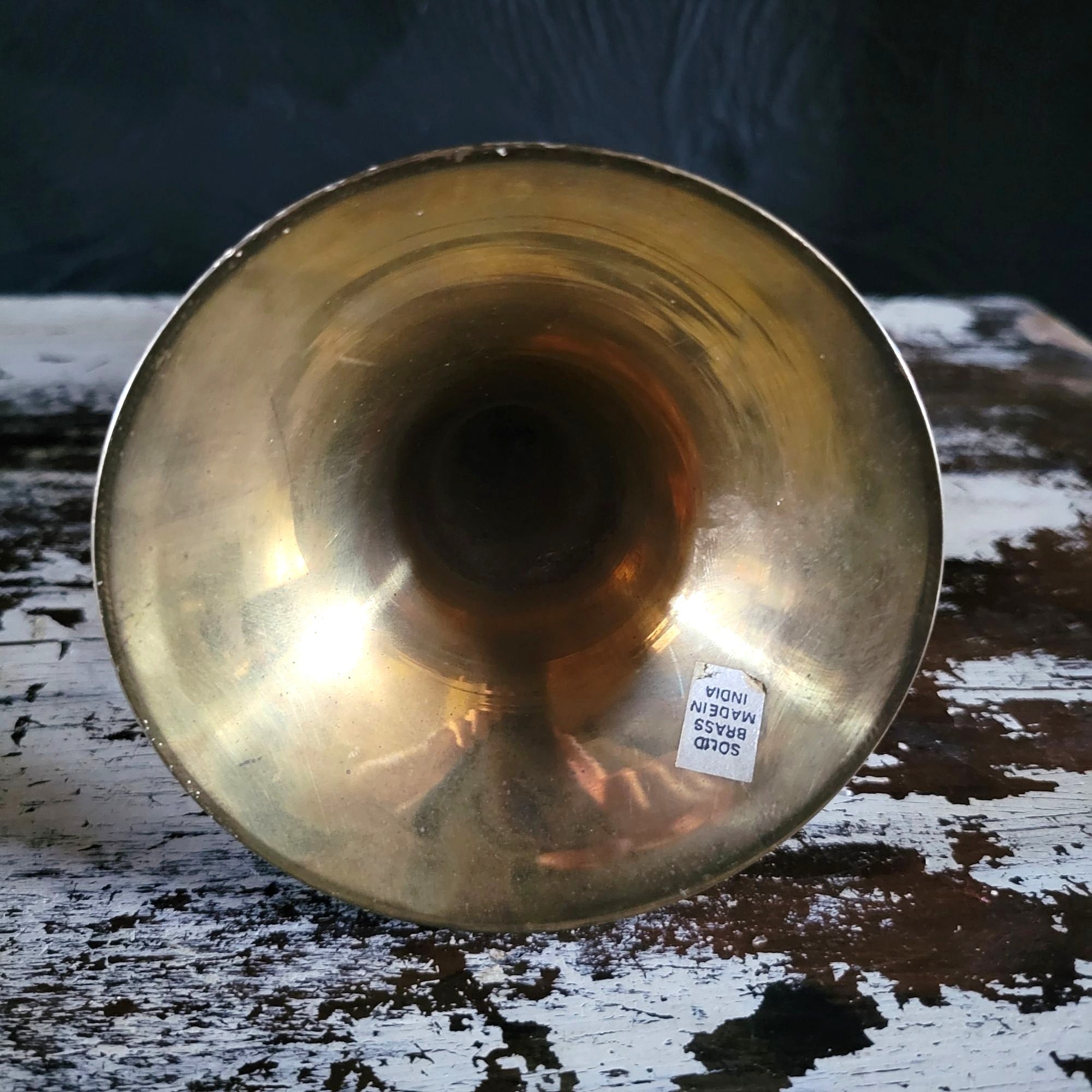 Vintage Brass Horn-Shaped Candle Holder Vintage Christmas Decor