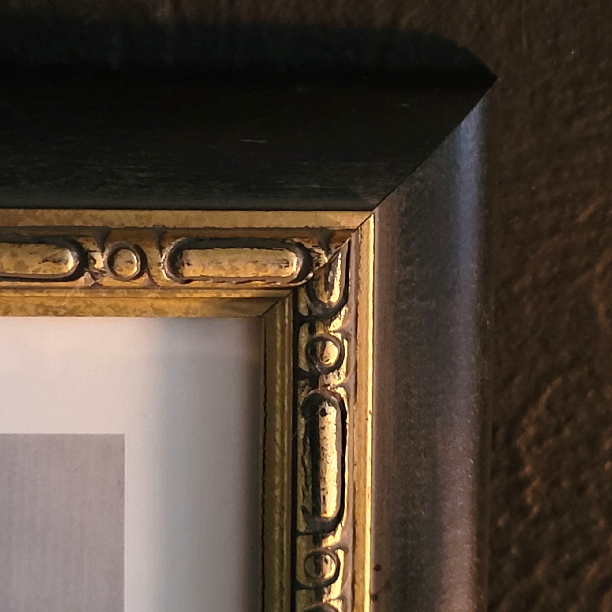 Vintage Framed Isabella of Valois Portrait Print With Black & Gold Wood Frame