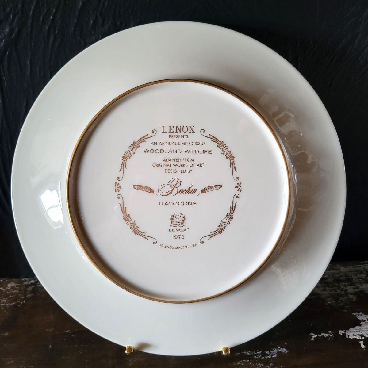 Lenox Woodland Wildlife 1973 Raccoons Collector Plate By Boehm