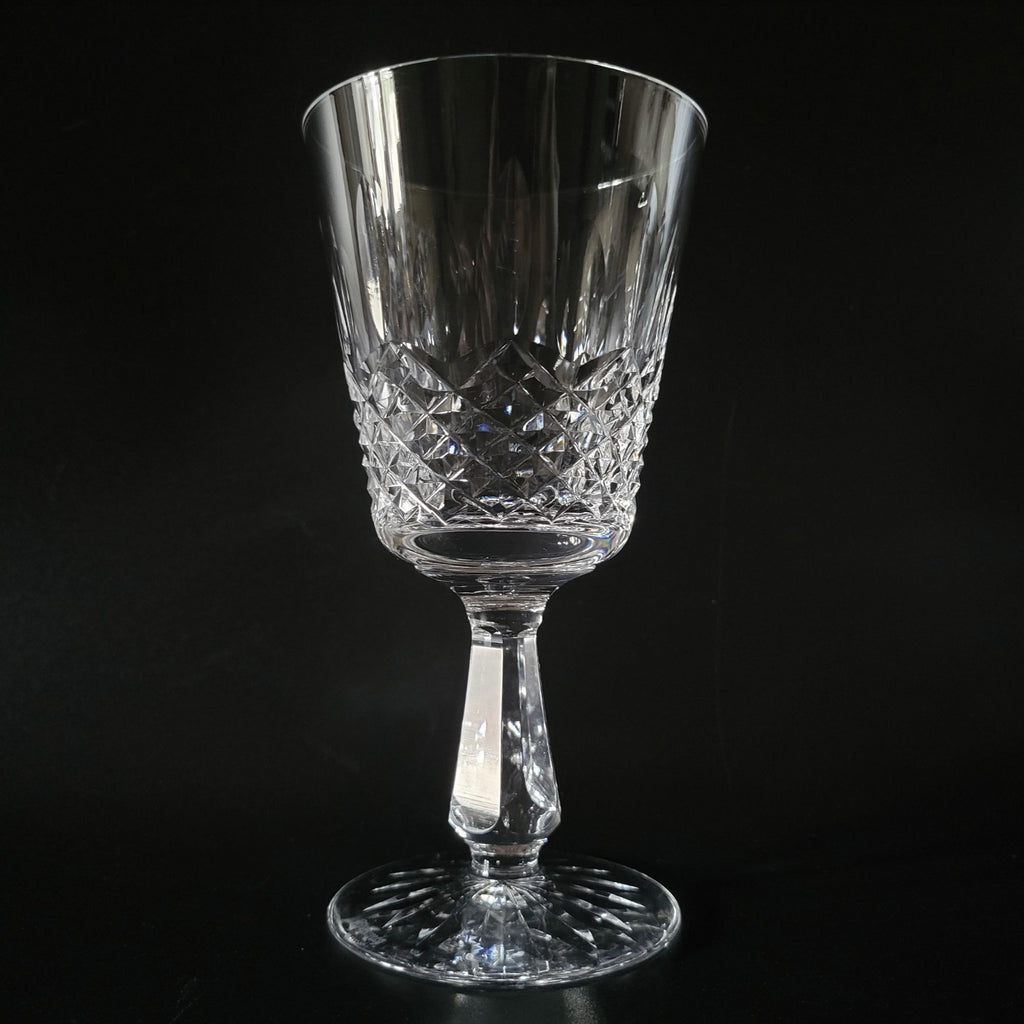 Vintage Waterford Crystal Kenmare Claret Wine Goblet 6.75" Cut Diamond Design