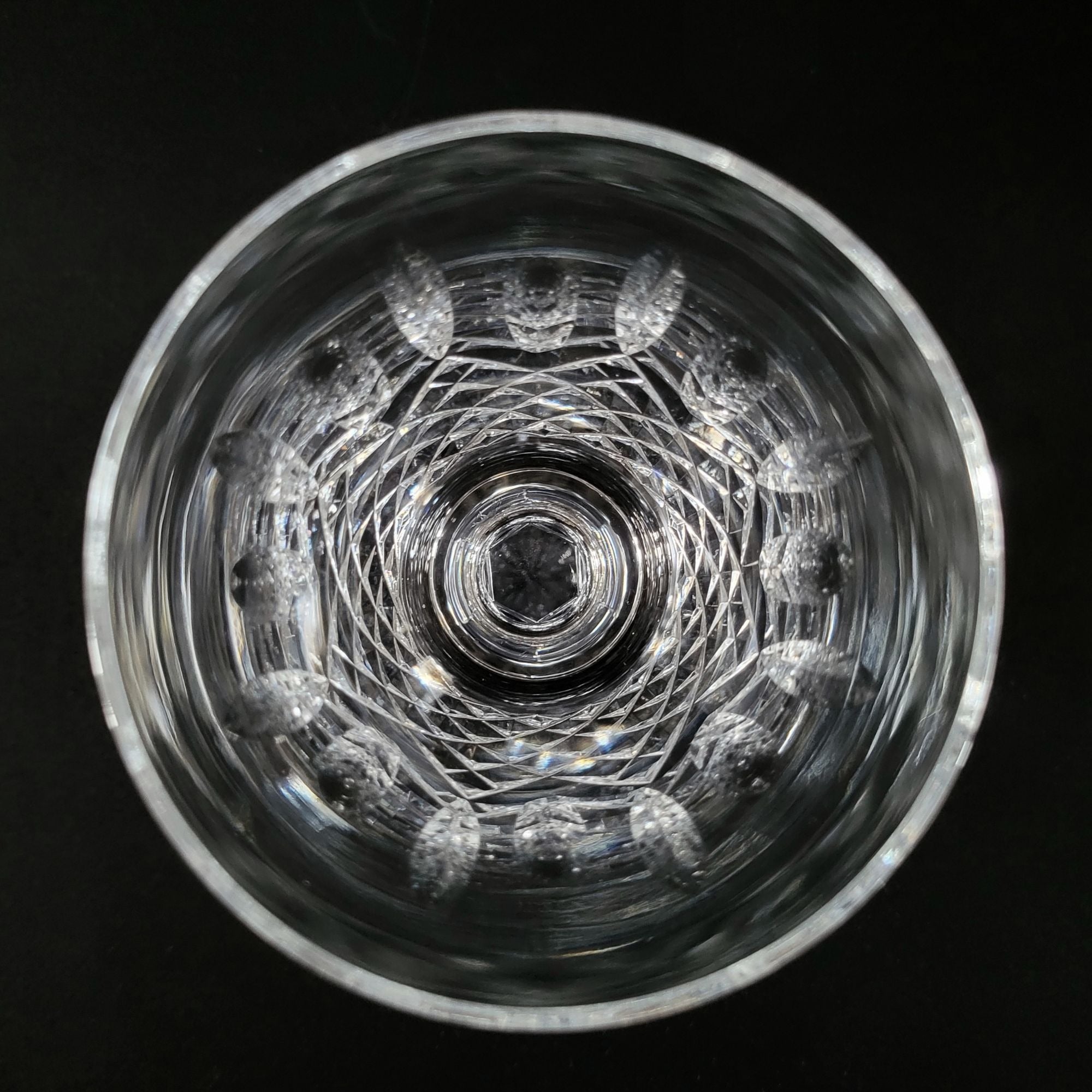 Vintage Waterford Crystal Kenmare Claret Wine Goblet 6.75" Cut Diamond Design