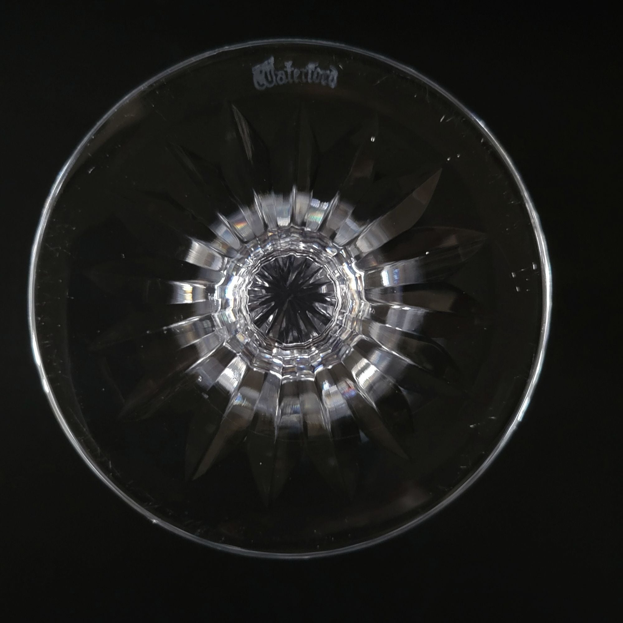 Vintage Waterford Crystal Kenmare Claret Wine Goblet 6.75" Cut Diamond Design