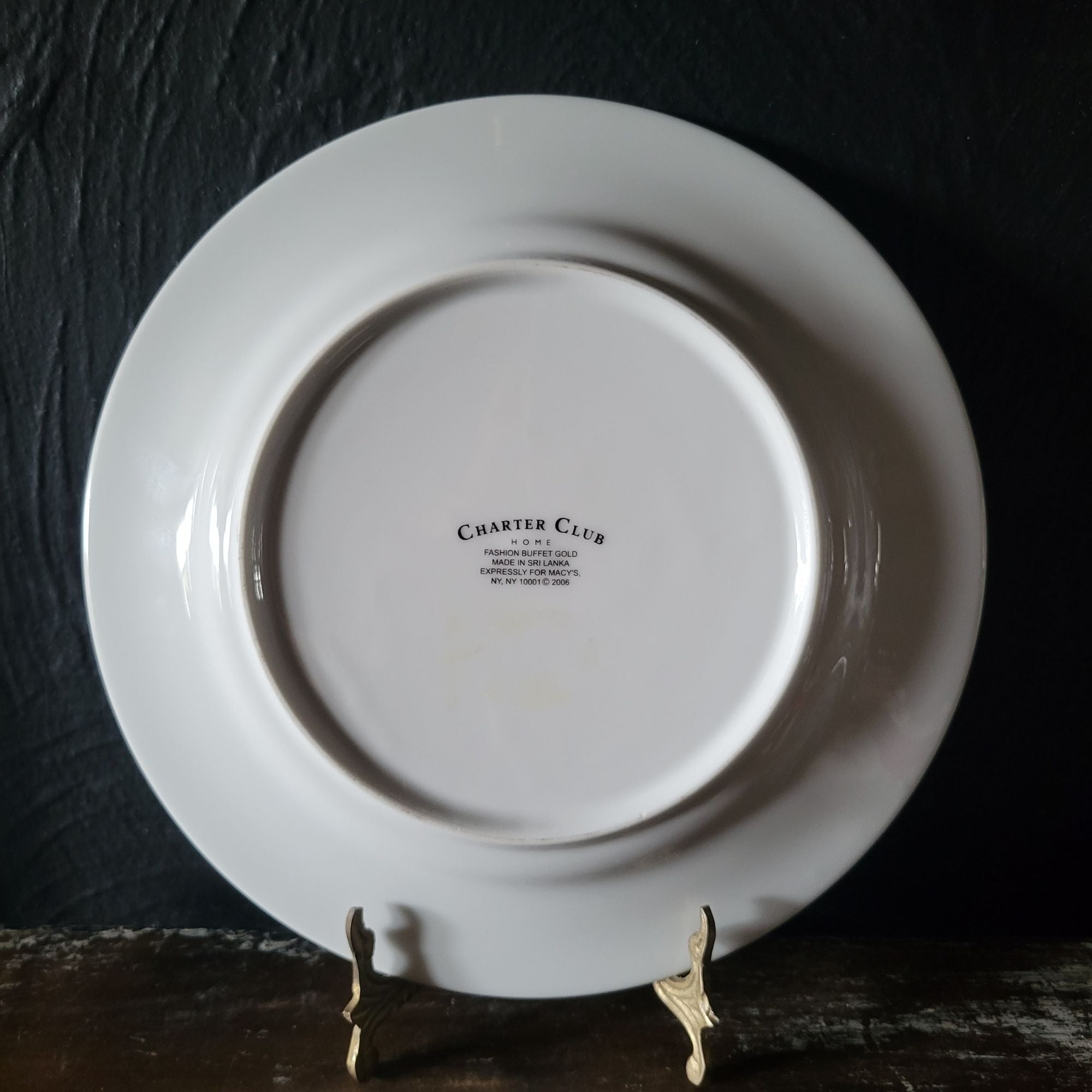 Charter Club Fashion Buffet Christmas Salad Plate Holly and Pine 9.375"