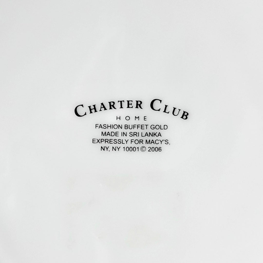 Charter Club Fashion Buffet Christmas Salad Plate Holly and Pine 9.375"