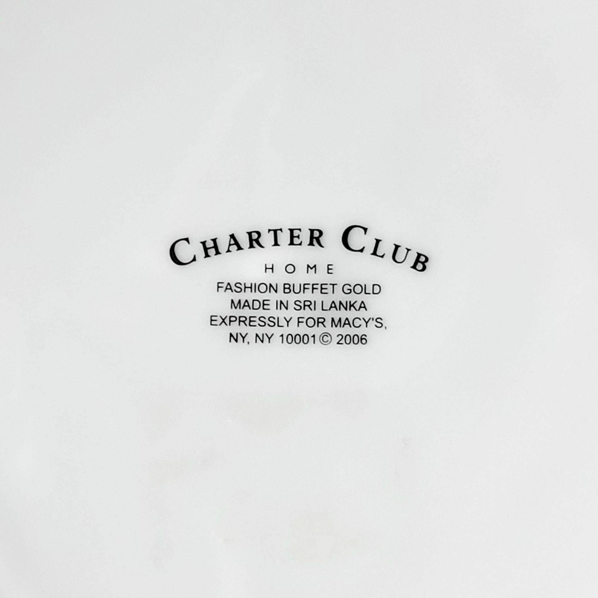 Charter Club Fashion Buffet Christmas Salad Plate Holly and Pine 9.375"