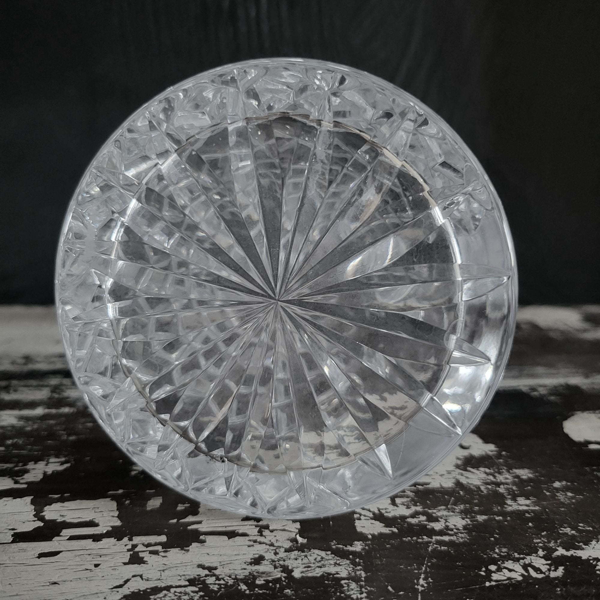 Vintage Cut Glass Pitcher With Diamond and Laurel Leaf Pattern, Upscale Dining