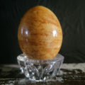 Vintage Genuine Brown Alabaster Hand-Carved Egg Made In Italy