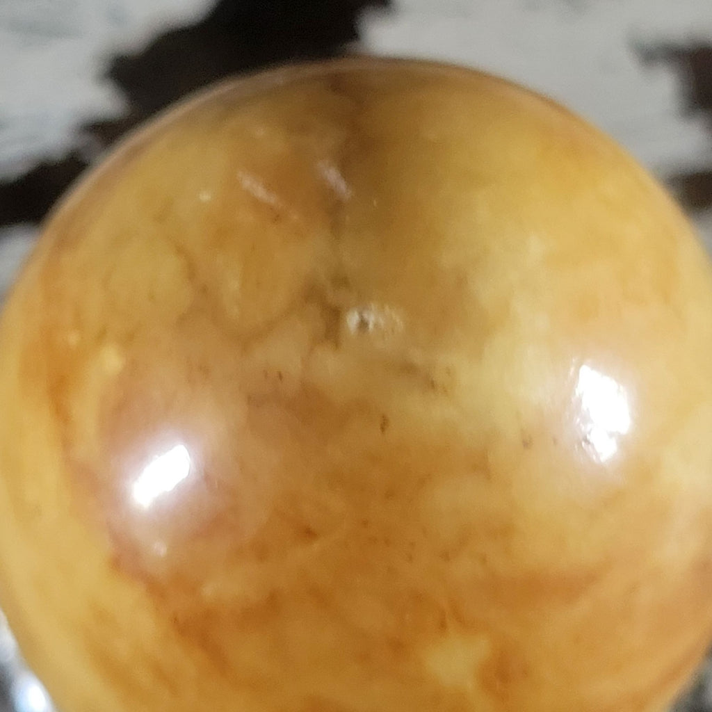 Vintage Genuine Brown Alabaster Hand-Carved Egg Made In Italy