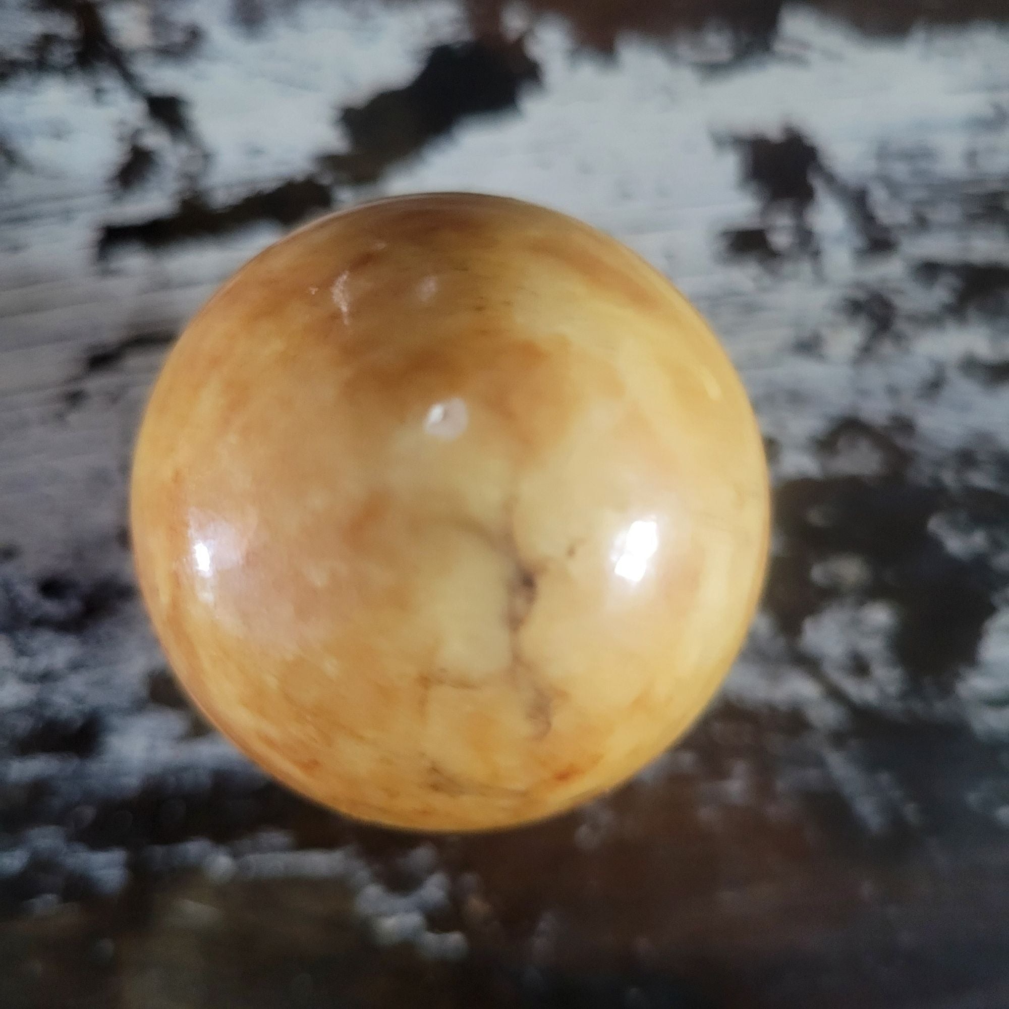 Vintage Genuine Brown Alabaster Hand-Carved Egg Made In Italy