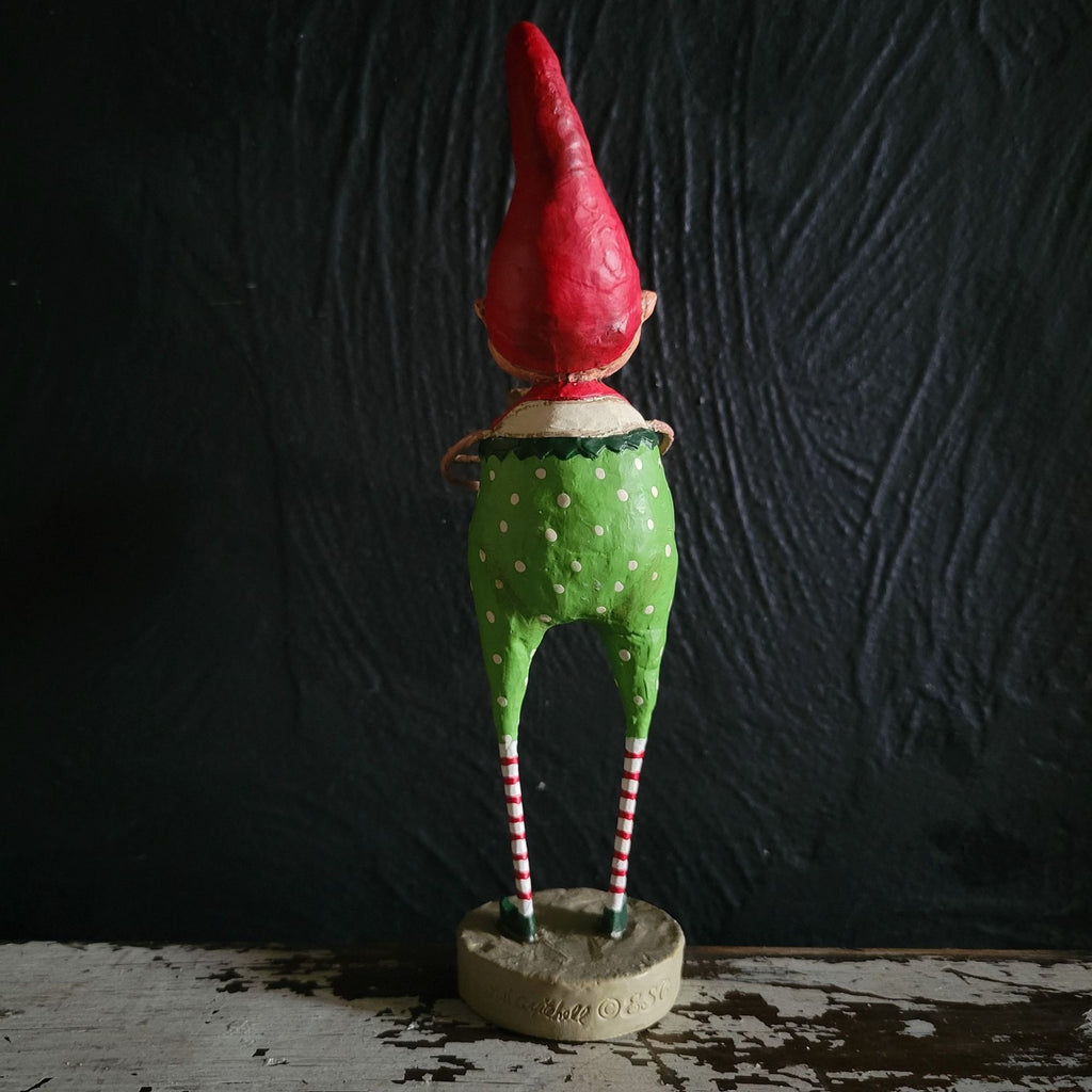 Giving Gabe Figurine By Lori Mitchell Christmas Elf Figurine with Teddy Bear