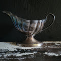 Vintage Monogrammed Silverplate Gravy Boat / Sauce Boat