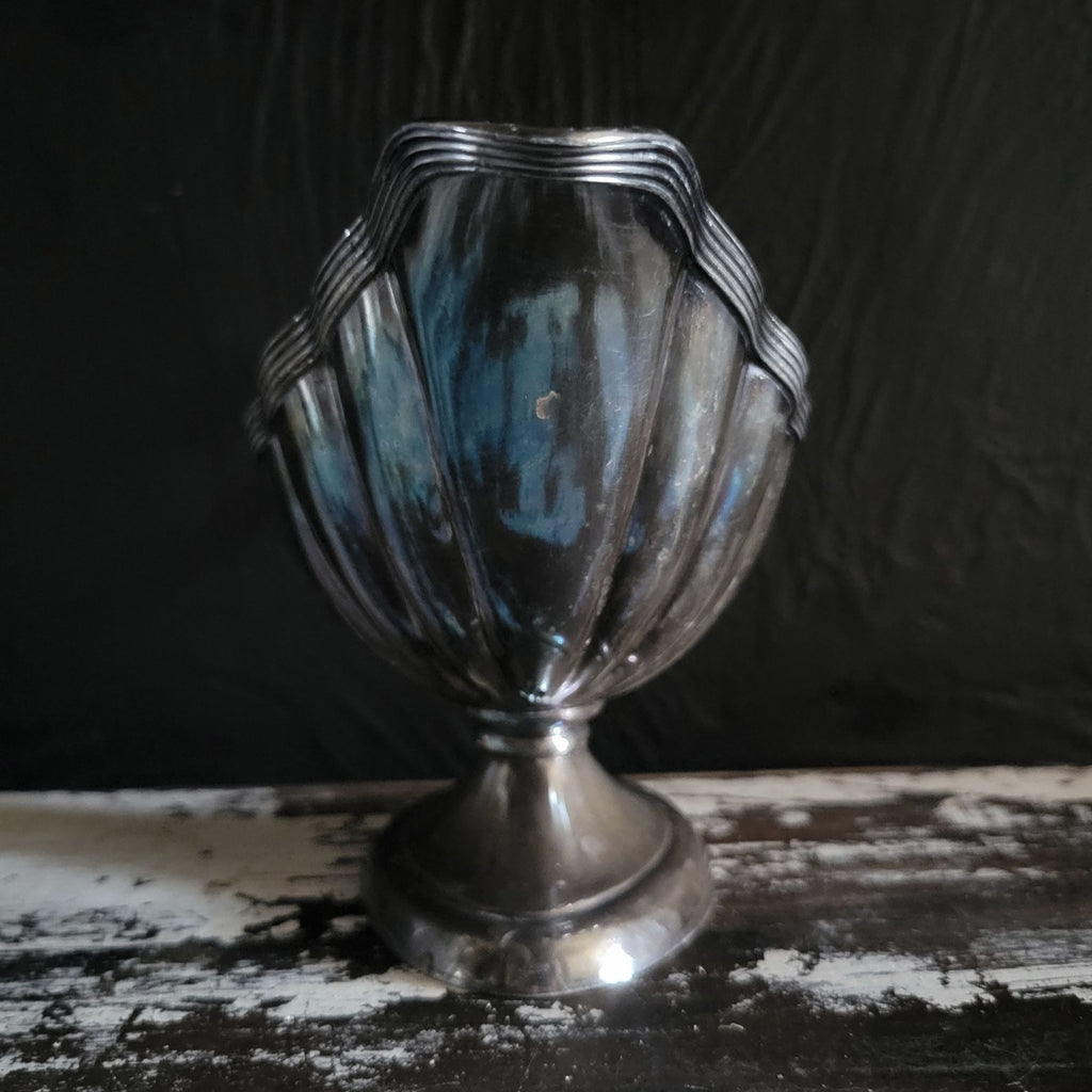Vintage Monogrammed Silverplate Gravy Boat / Sauce Boat