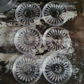 Set Of 6 Vtg Nachtmann Bleikristall Crystal Coasters Sunburst Design W. Germany