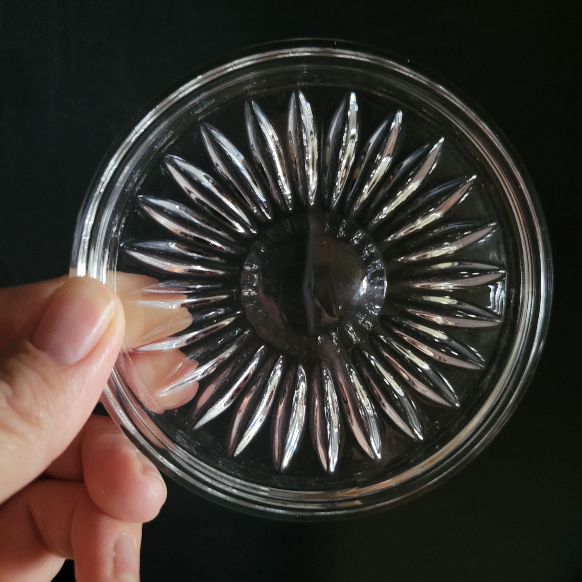 Set Of 6 Vtg Nachtmann Bleikristall Crystal Coasters Sunburst Design W. Germany