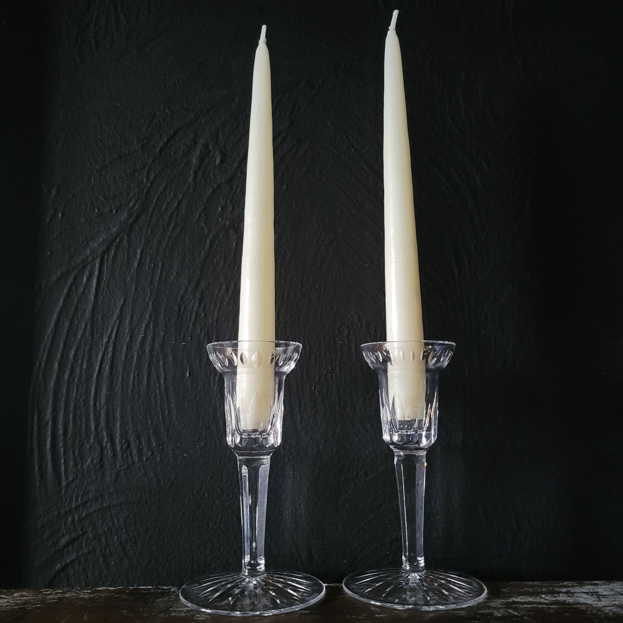 Vintage Pair of Waterford Crystal Candle Holders Carina Eileen Pattern