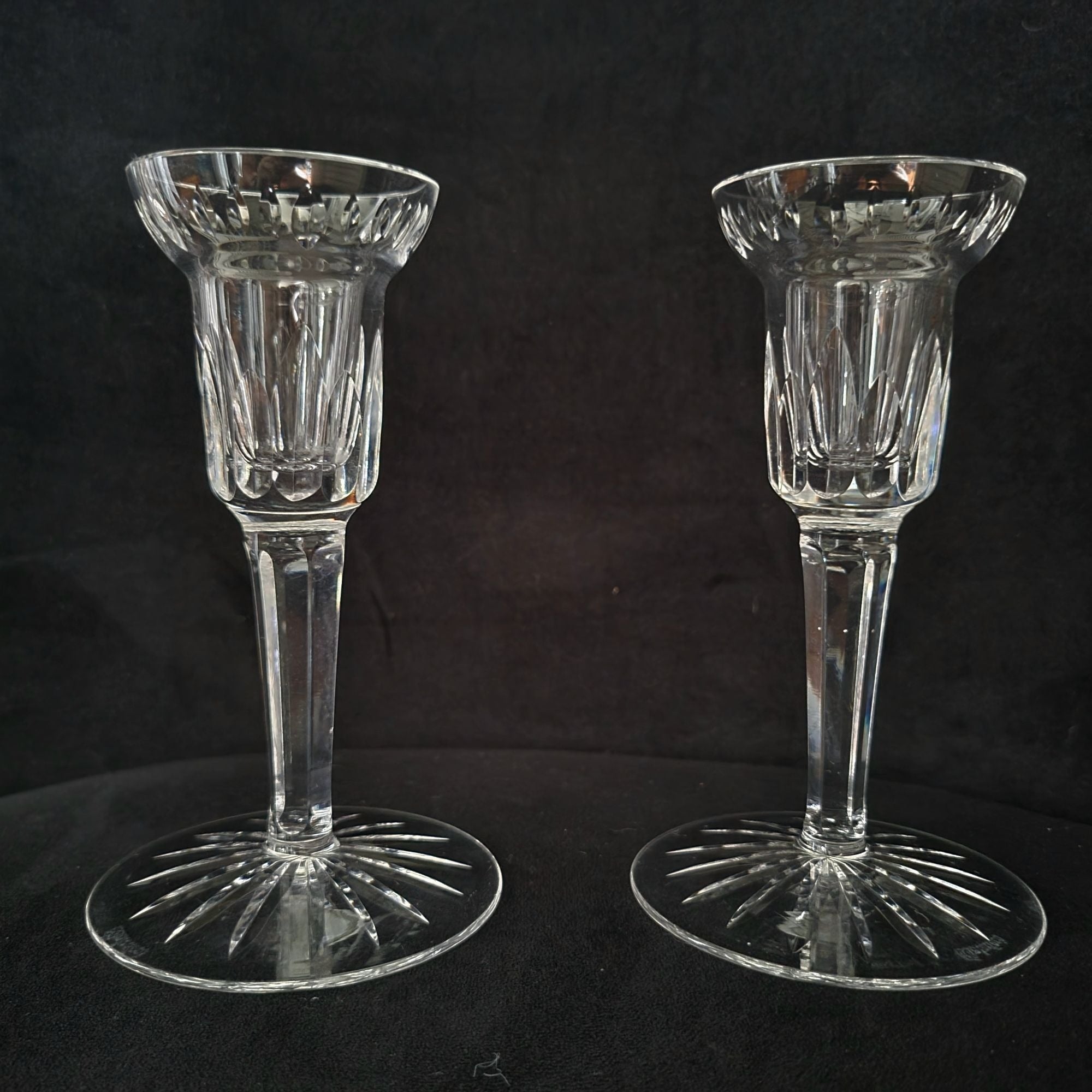 Vintage Pair of Waterford Crystal Candle Holders Carina Eileen Pattern
