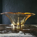 Large Vintage Heisey Empress Sahara Yellow 11" Heraldic Dolphin Footed Bowl