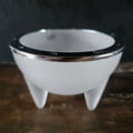 Cilla Persson Passion For Nybro Frosted Glass Bowl With Three Legs Metal Rim