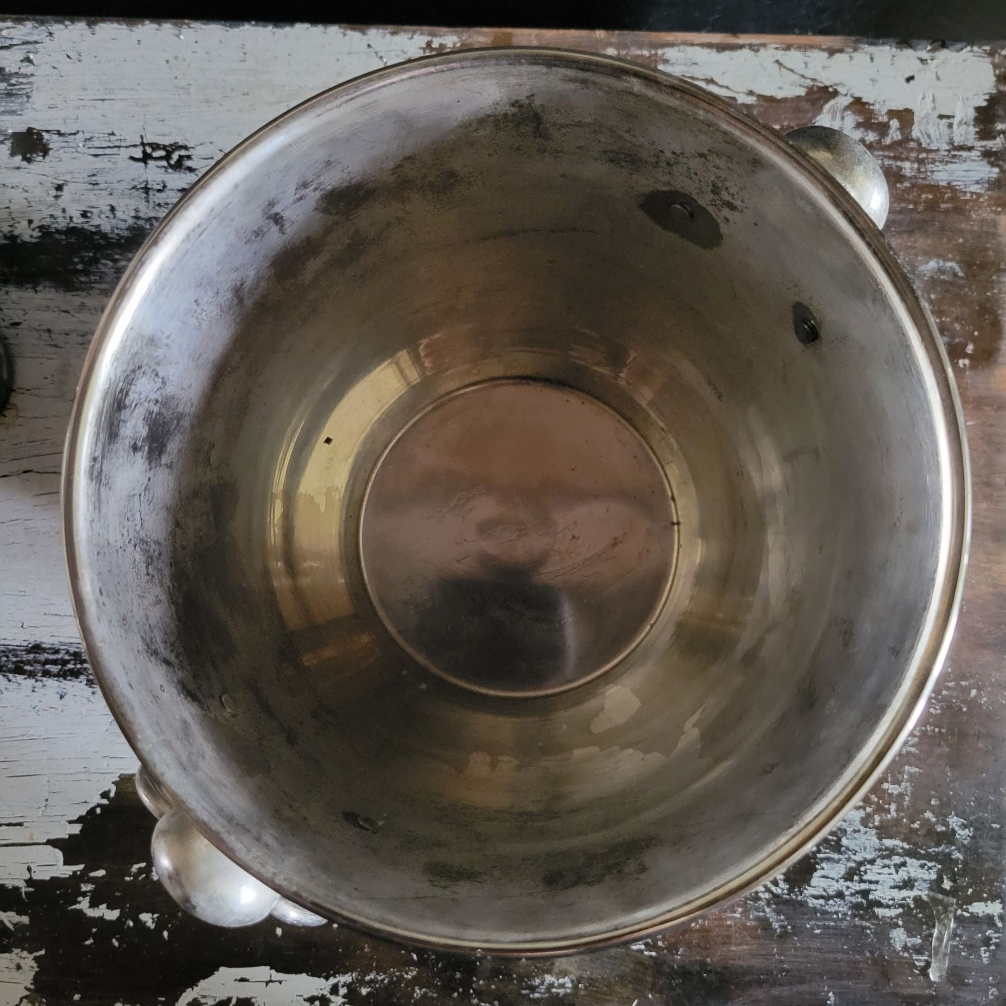 Sur La Table Champagne Bucket Weathered Silver-Toned Metal With Side Handles