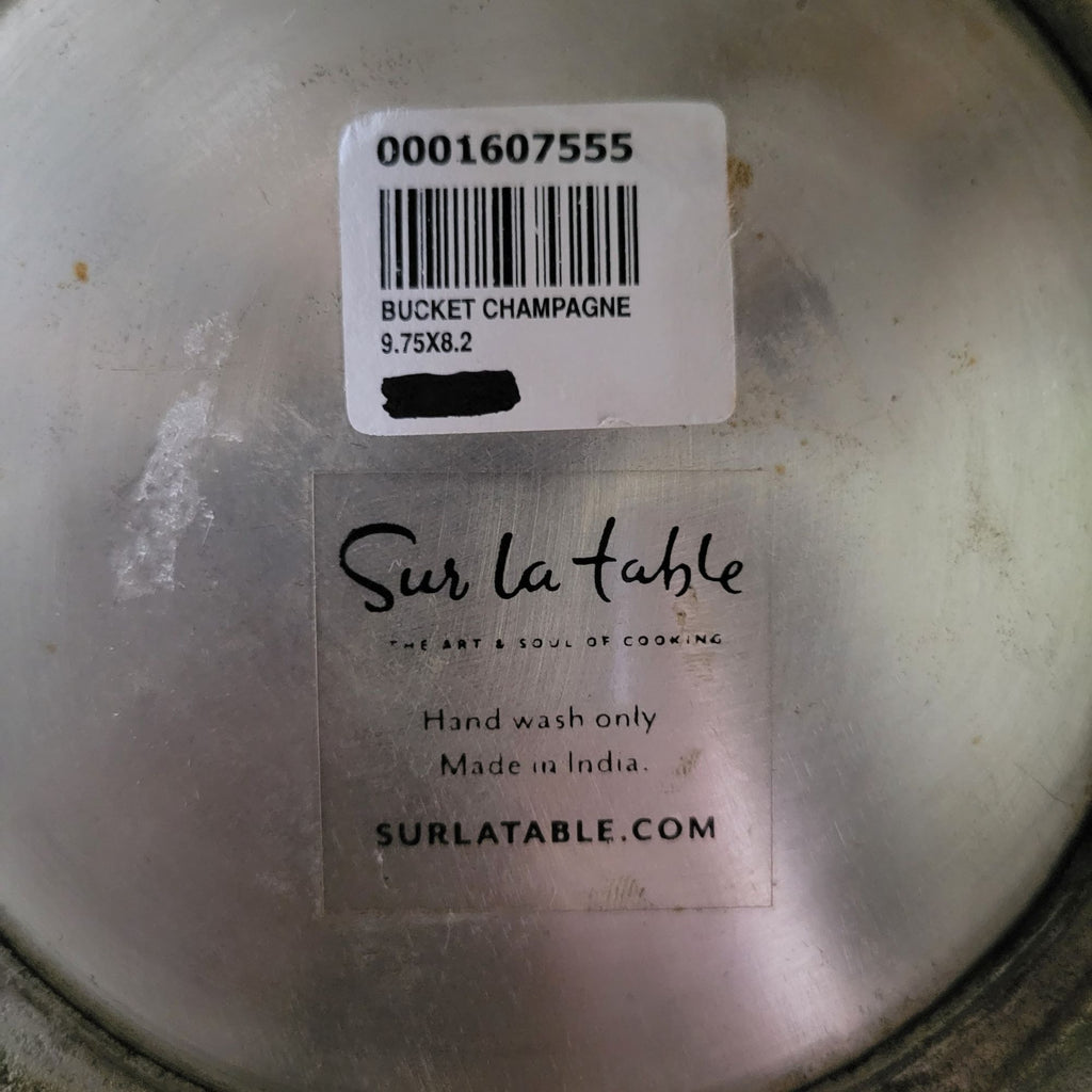 Sur La Table Champagne Bucket Weathered Silver-Toned Metal With Side Handles