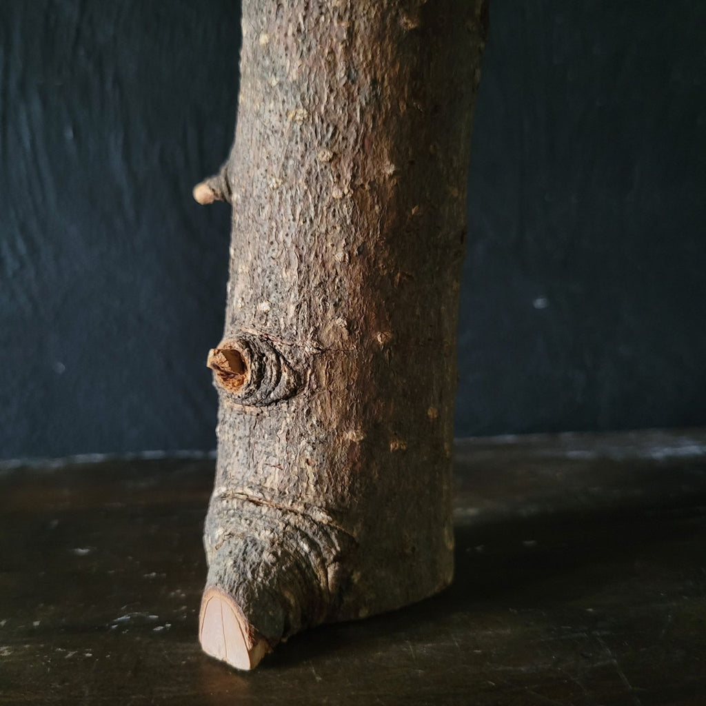 Vtg Handcrafted Japanese Kokeshi Doll Natural Wood Trunk Body Signed by Artist