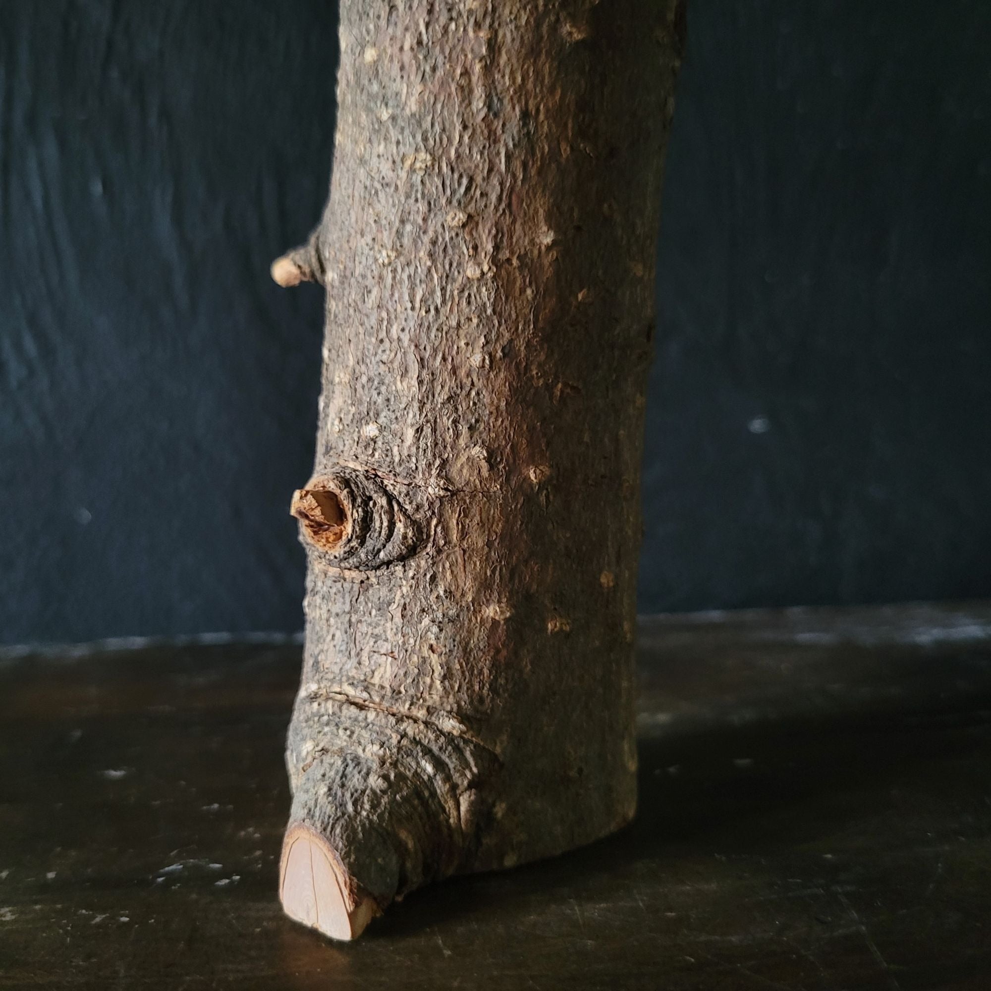 Vtg Handcrafted Japanese Kokeshi Doll Natural Wood Trunk Body Signed by Artist