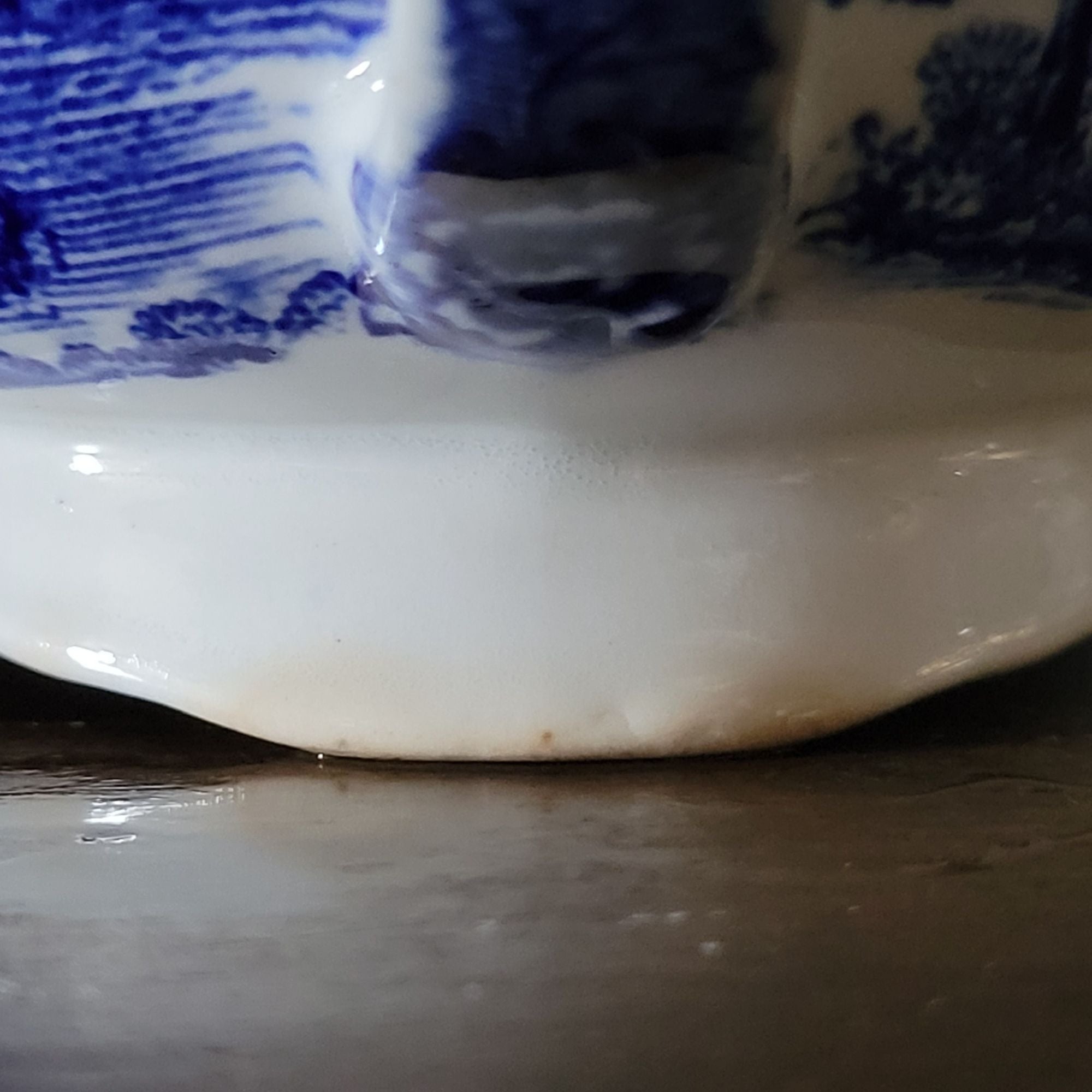 Vtg Landscape Blue By Arabia Of Finland Blue & White Sugar Bowl Dual Handles