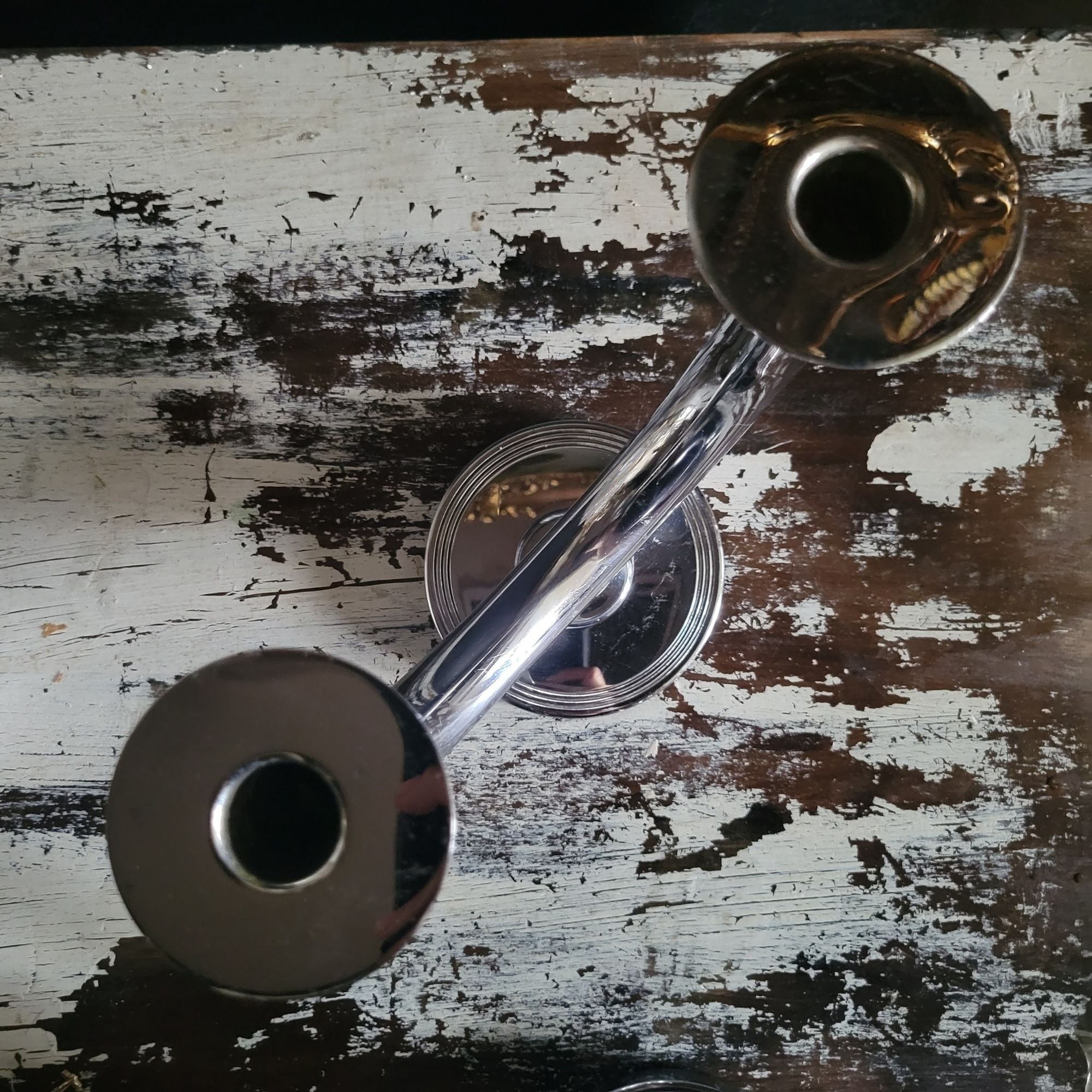 Pair of 1930s Art Deco Chase By Walter Von Nessen Taurex U-Shaped Candle Holders