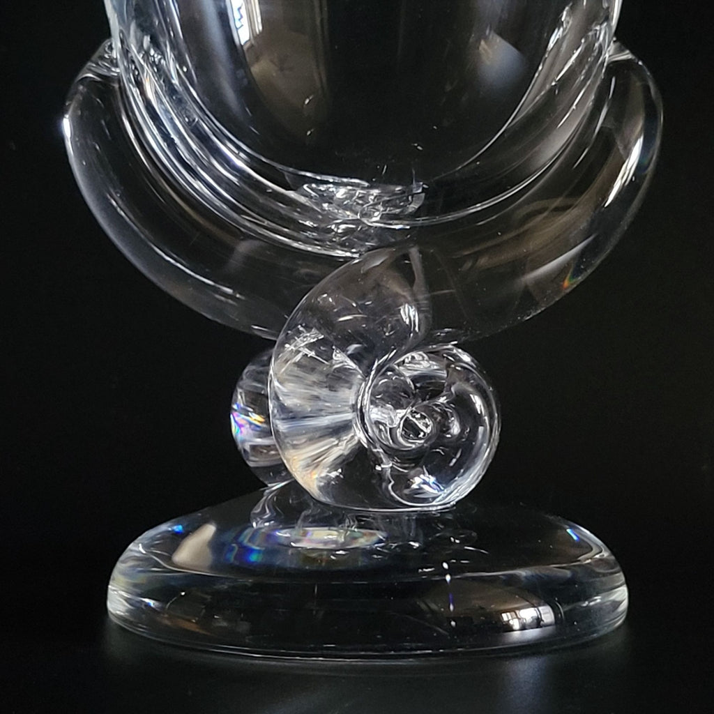 Vintage Steuben Snail Vase By George Thompson, Vintage Crystal Vase