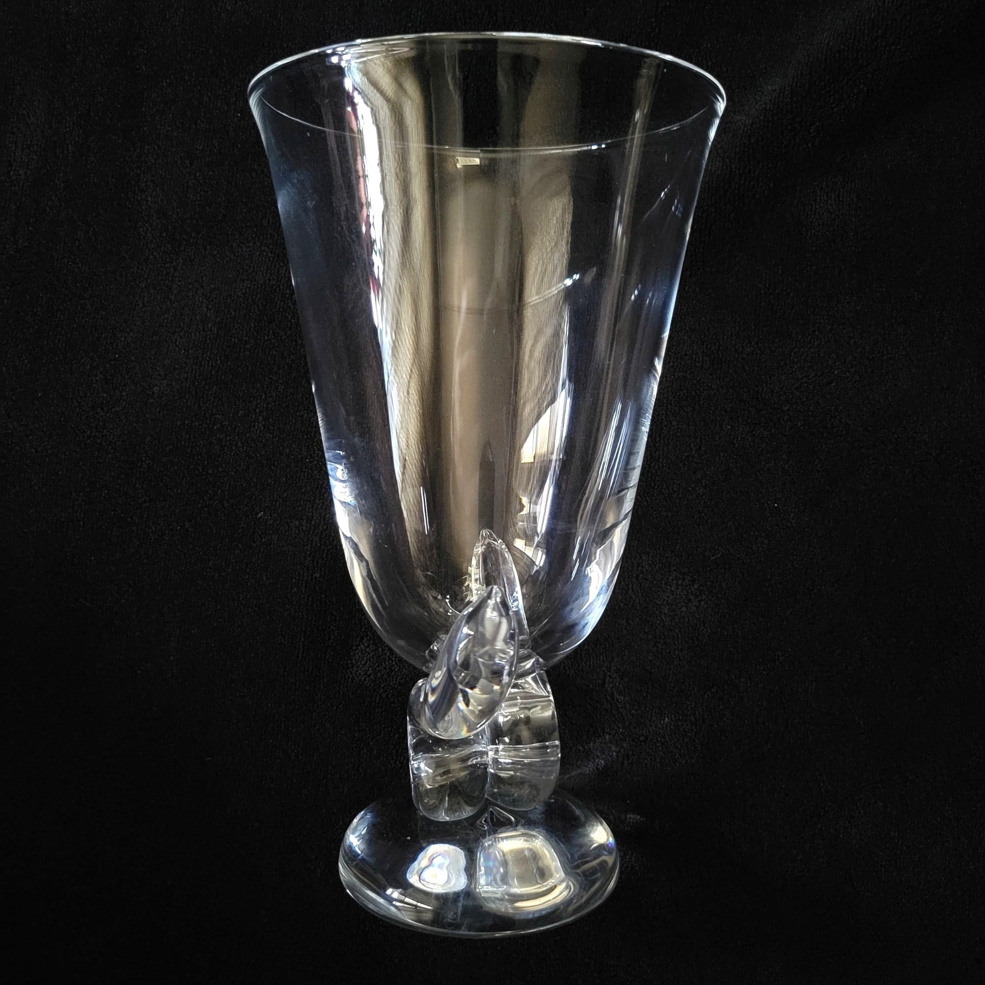 Vintage Steuben Snail Vase By George Thompson, Vintage Crystal Vase