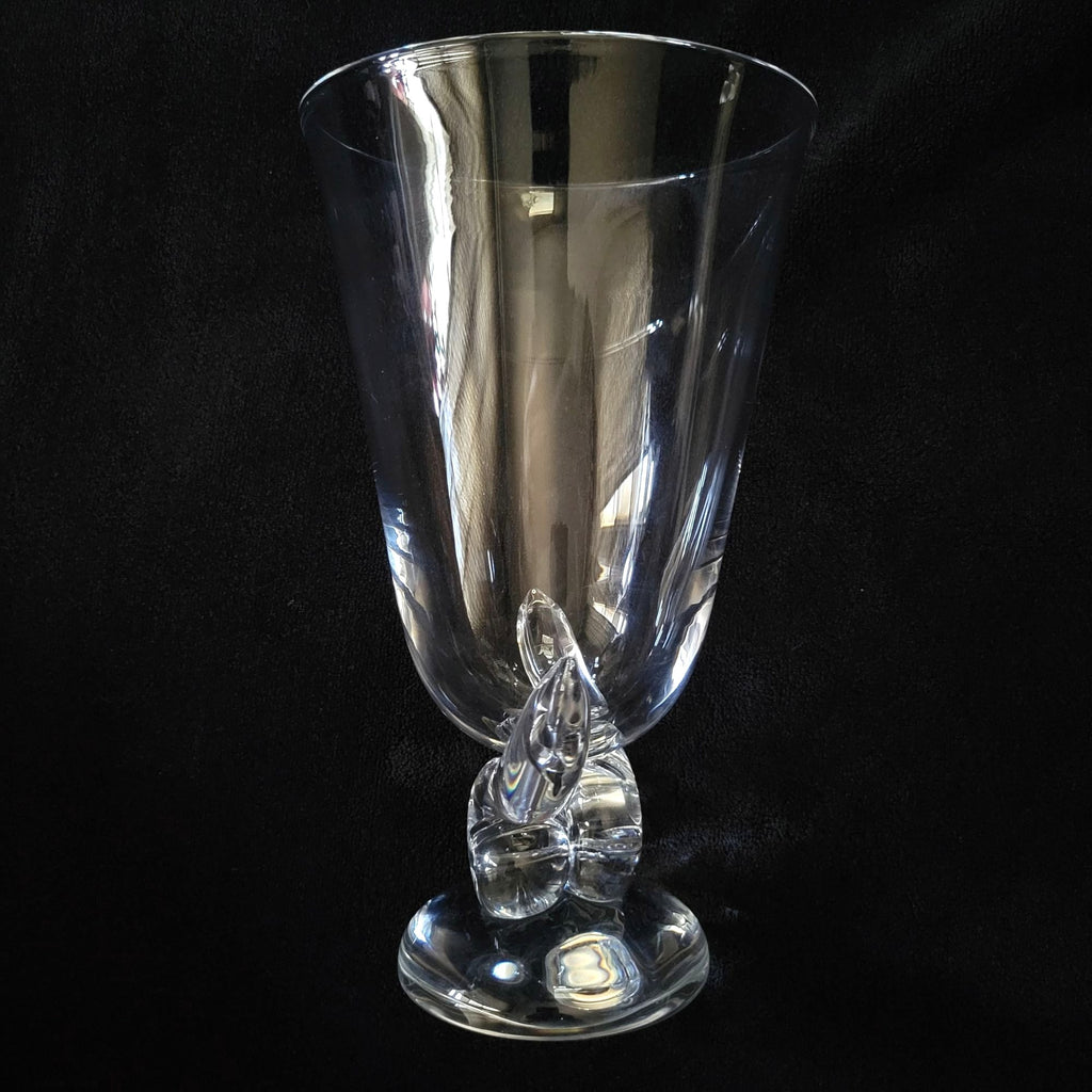 Vintage Steuben Snail Vase By George Thompson, Vintage Crystal Vase