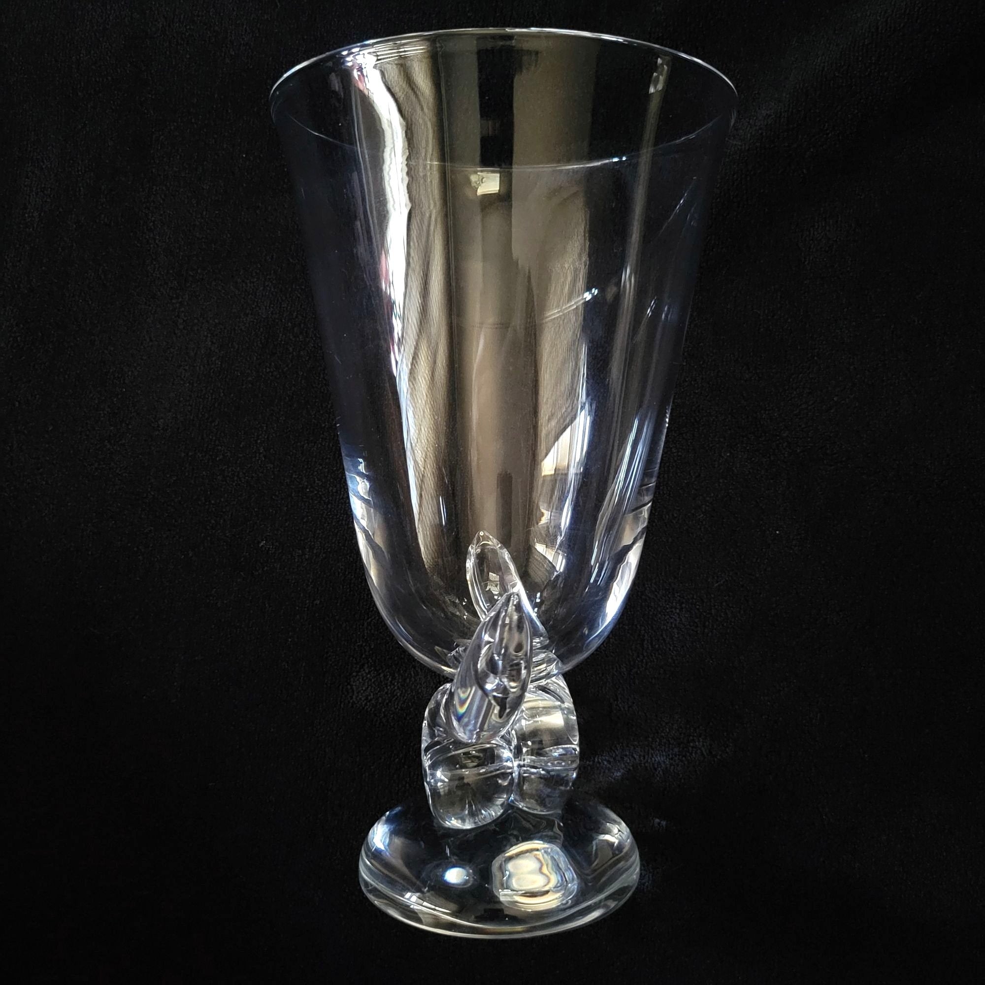 Vintage Steuben Snail Vase By George Thompson, Vintage Crystal Vase