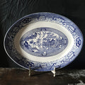 Vintage Blue Willow Homer Laughlin China Blue and White Oval Platter 13x10