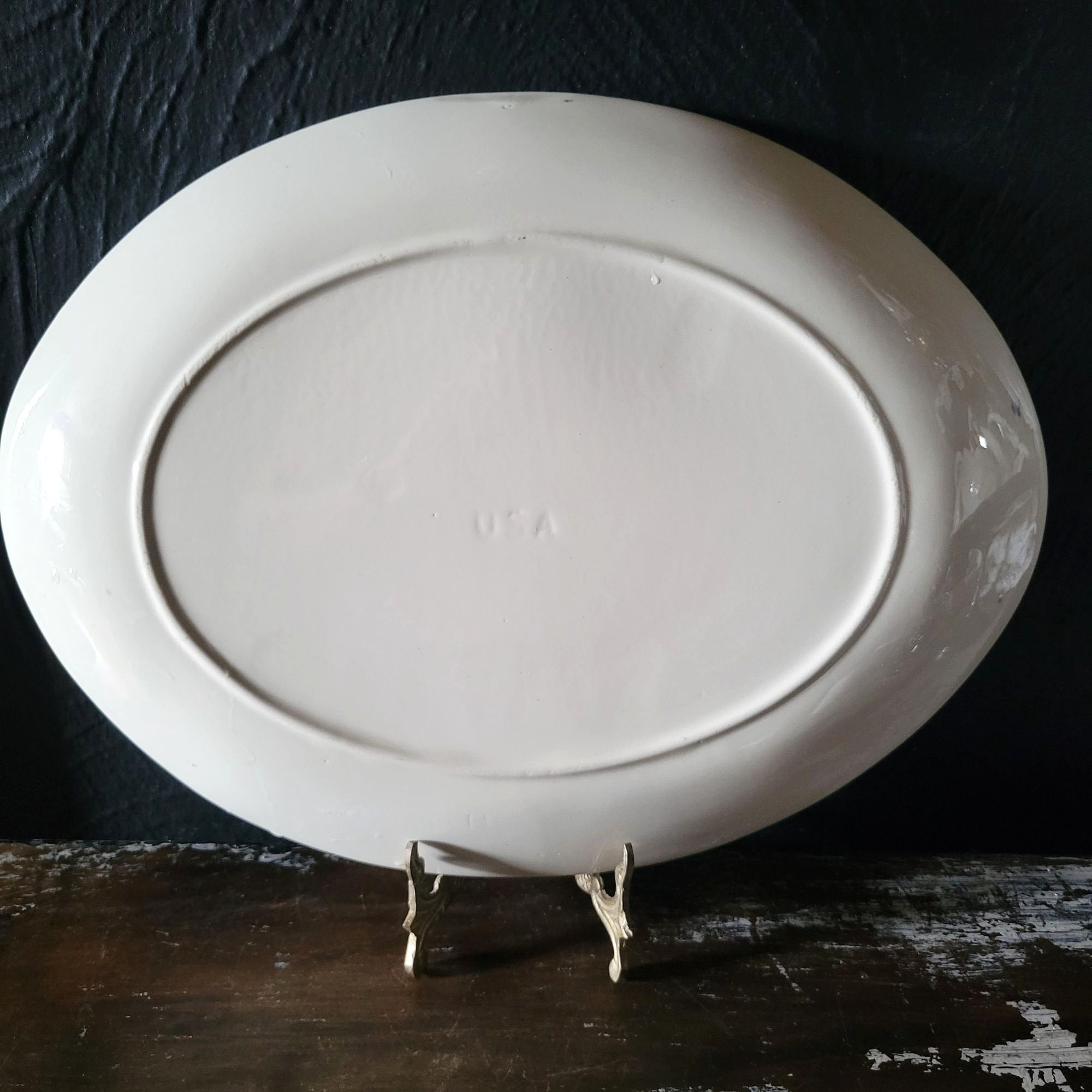 Vintage Blue Willow Homer Laughlin China Blue and White Oval Platter 13x10