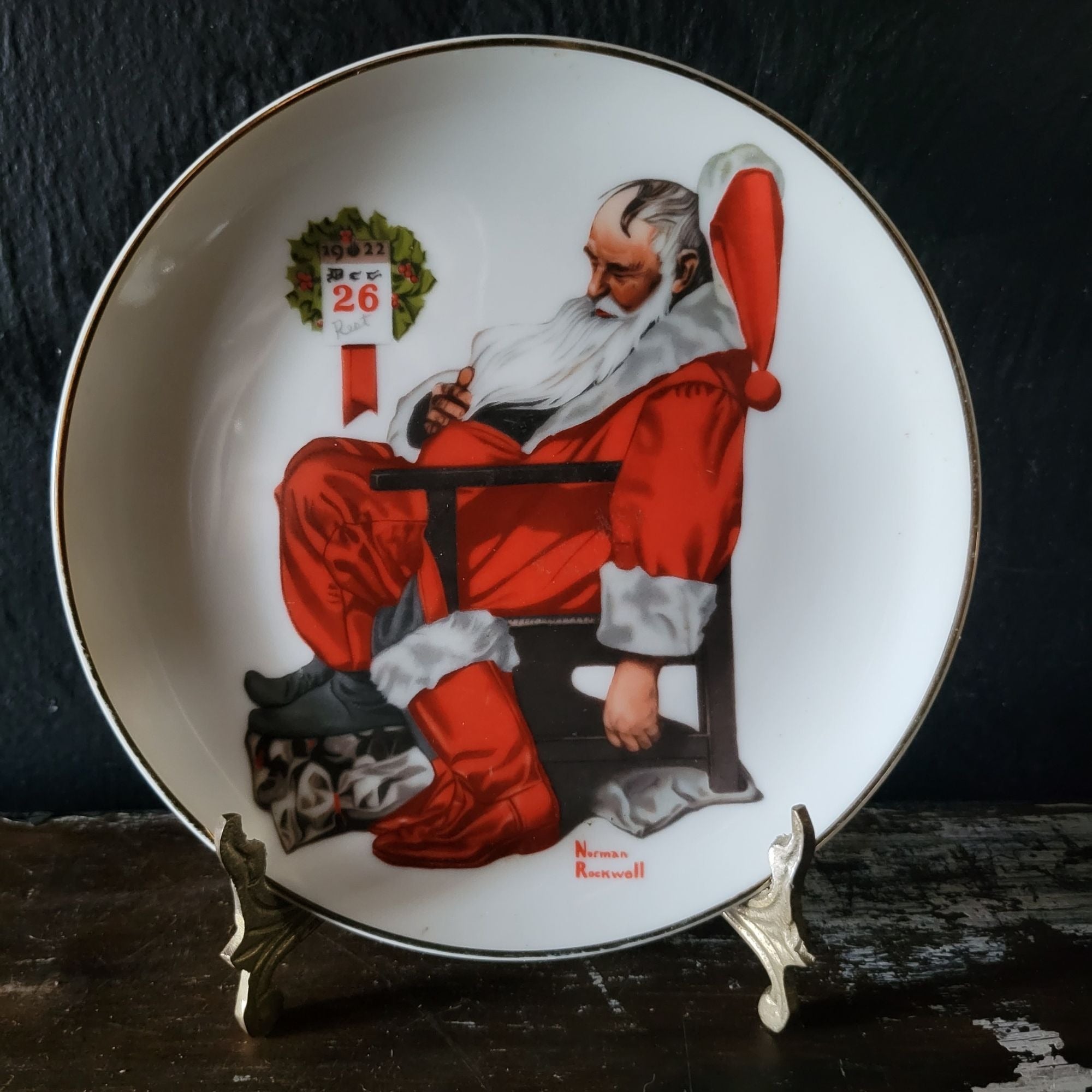 Vintage Norman Rockwell Santa "The Day After Christmas" Collector's Plate