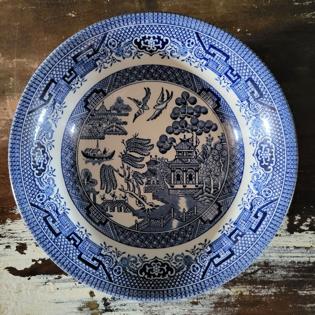 Churchill Blue Willow Coupe Cereal Bowl, Blue and White Grandmillennial 6" Light
