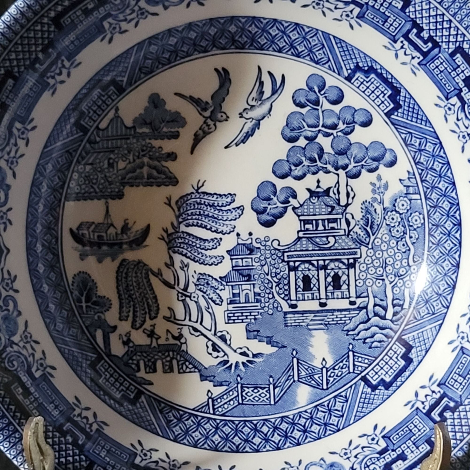 Churchill Blue Willow Coupe Cereal Bowl, Blue and White Grandmillennial 6" Light
