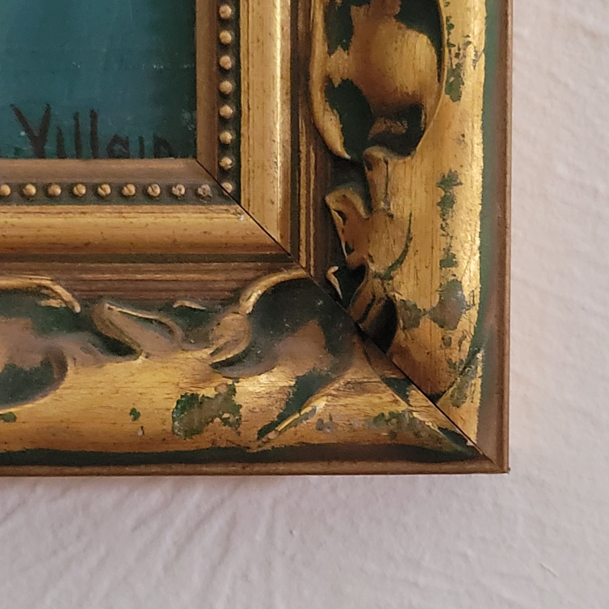 Vtg Pierre Villain Painted Portrait of French Girl, Signed Oil Painting on Board